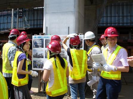 Todai GSP 2010 students visiting the JR Railway construction site for the Sustainable Urban Management course